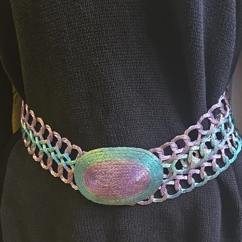 Handmade Adjustable Woven Metal Belt - Picture 1 of 6